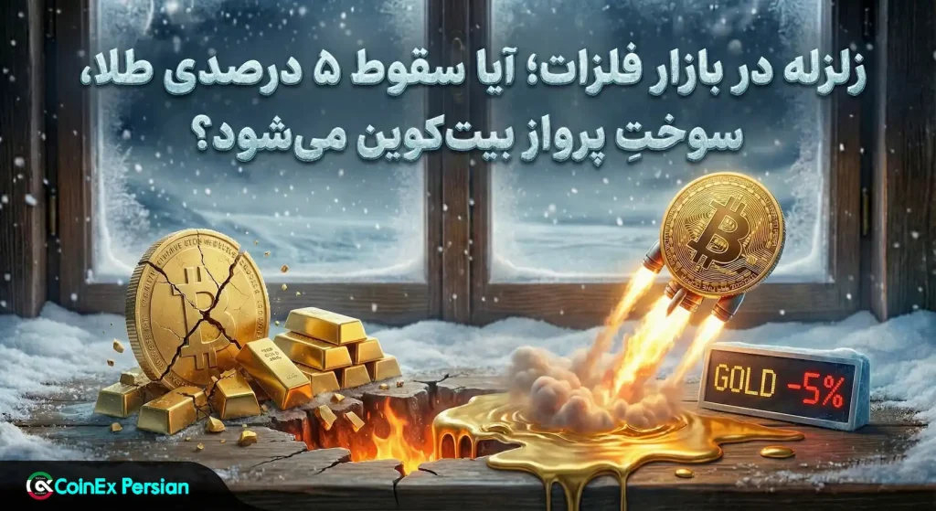 سقوط قیمت طلا و صعود بیت کوین